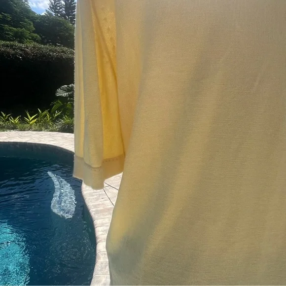 Raffi Linen Blend Light Yellow Polo Shirt Large - Picture 12 of 16